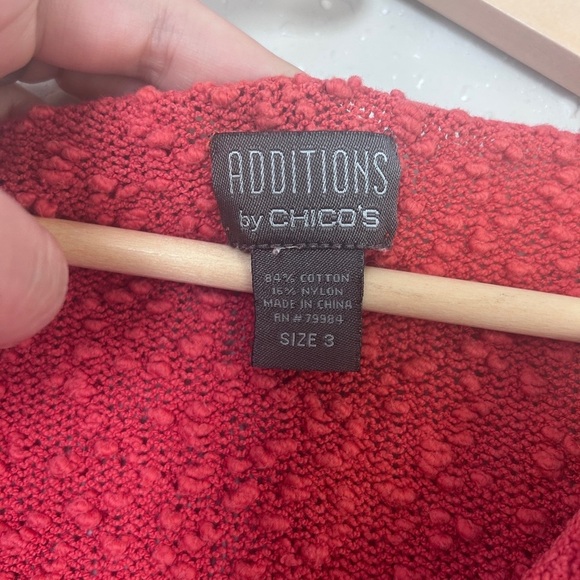 Additions by Chico’s Rust Red V-Neck Sweater Casual Textured XL - Picture 2 of 4